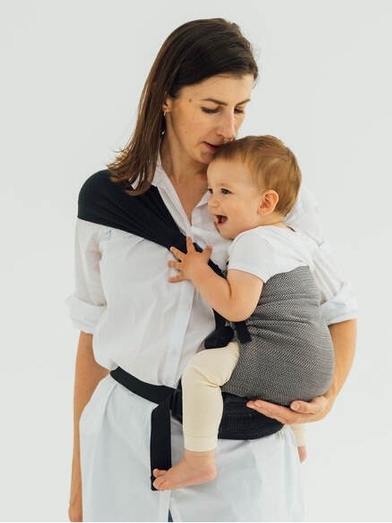 LennyHip (1/2 of LennyTwin), Standard, herringbone, 100% cotton - LITTLE HERRINGBONE OMBRE GREY