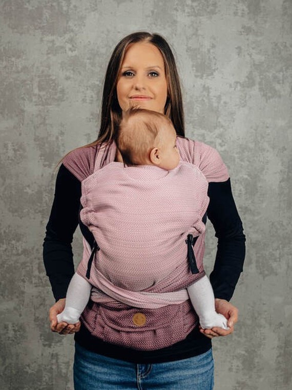 LennyHybrid, Standard, herringbone, 100% cotton - LITTLE HERRINGBONE OMBRE PINK