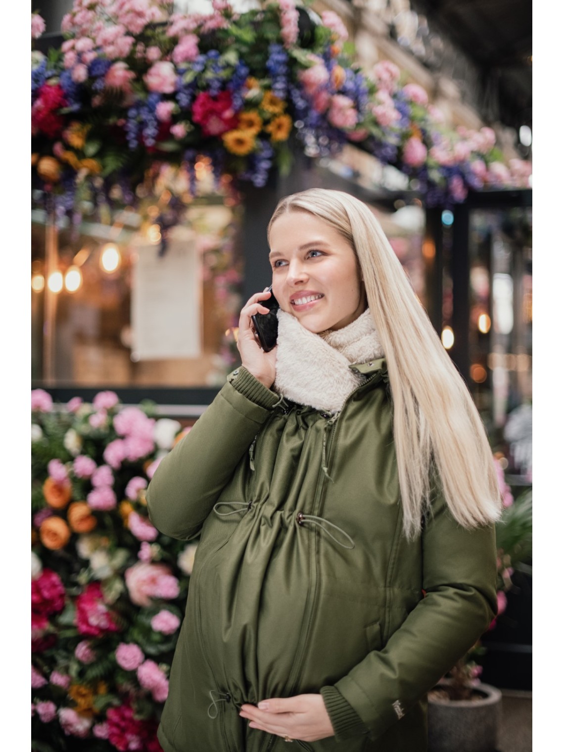 WALLABY (winter), Forest Green - Beige