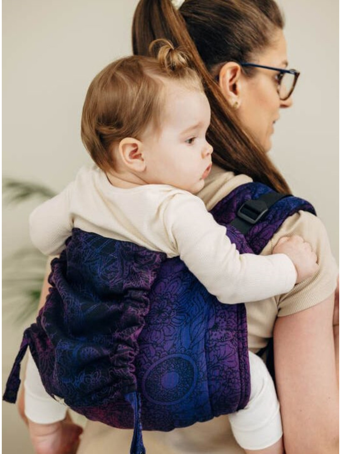 Lenny Buckle Onbuhimo PRO, Toddler, jacquard, (100% cotton) - WILD WINE - BOUQUET