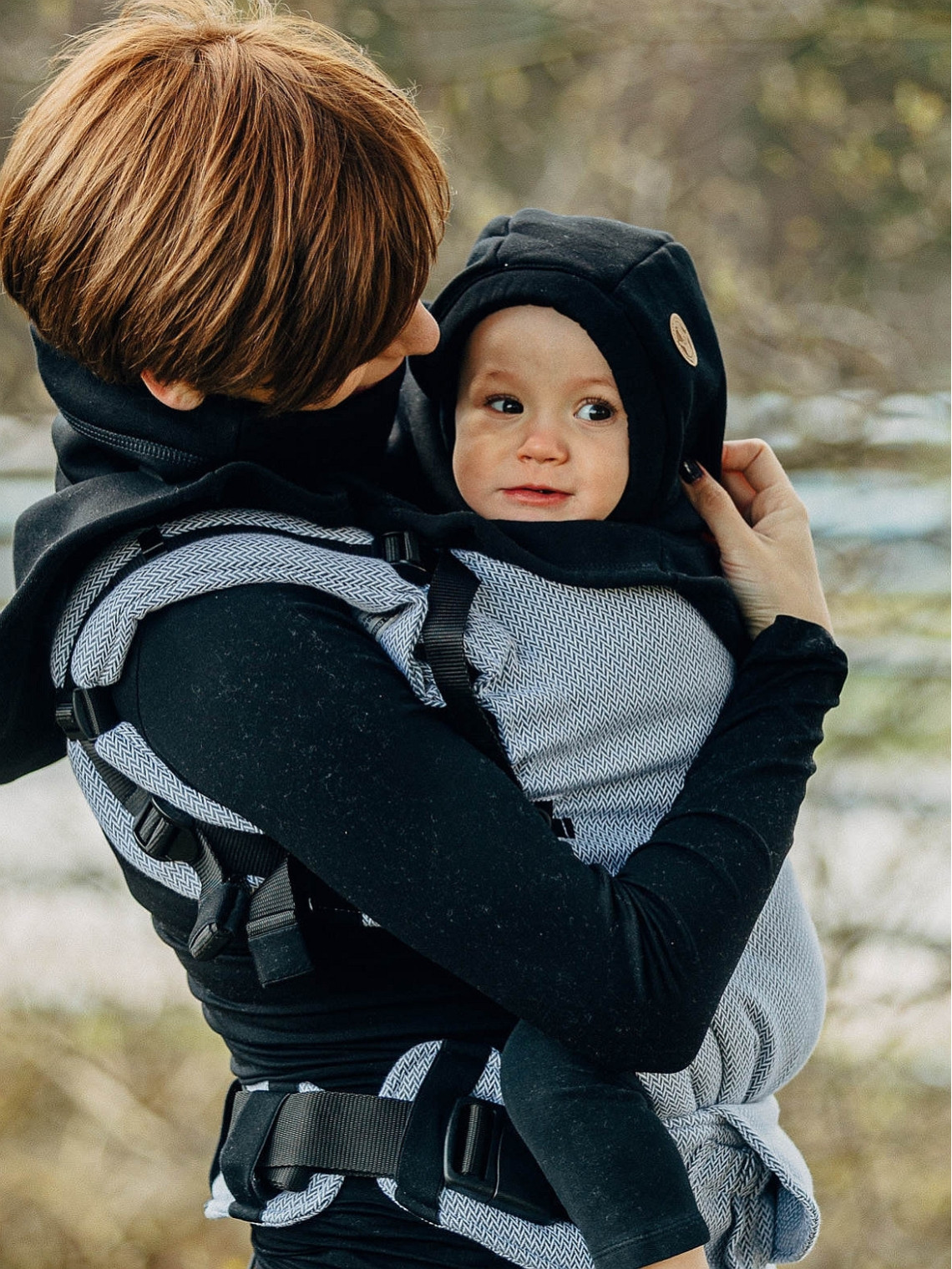 Double Turtleneck (knitted sweatshirt fabric), Black