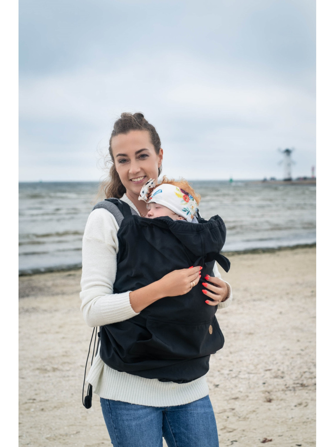 Cover for baby carrier/wrap Softshell, Black