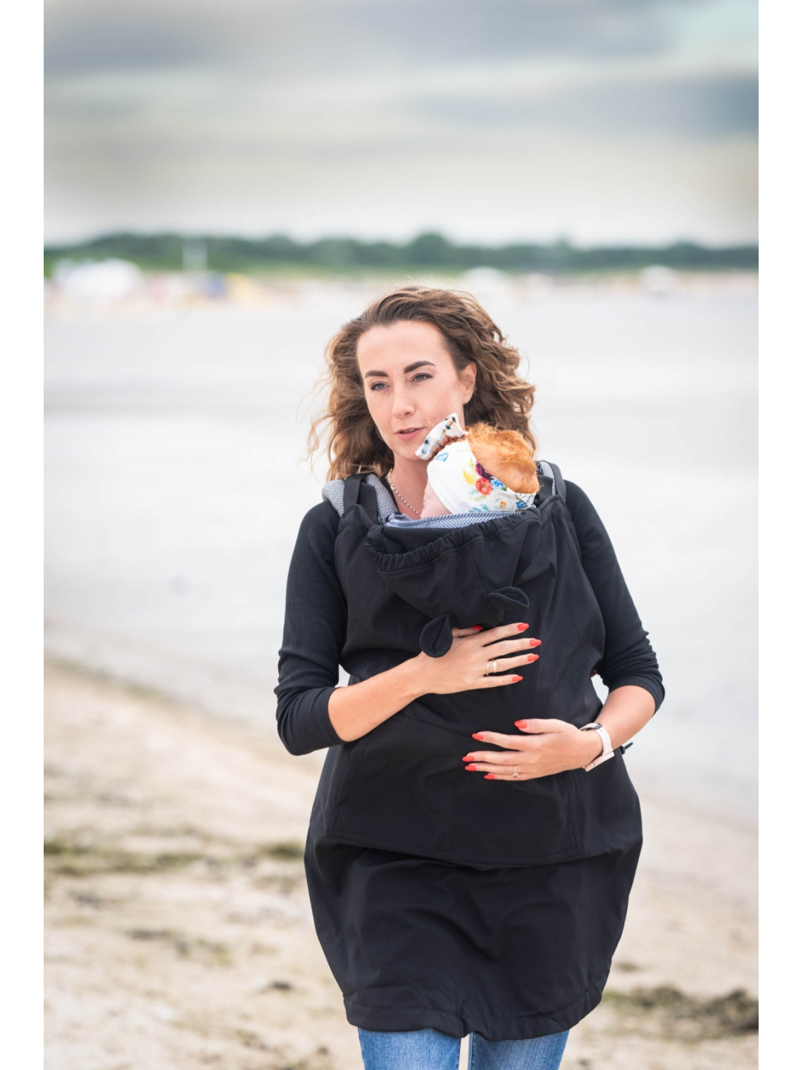 Cover for baby carrier/wrap Softshell, Black