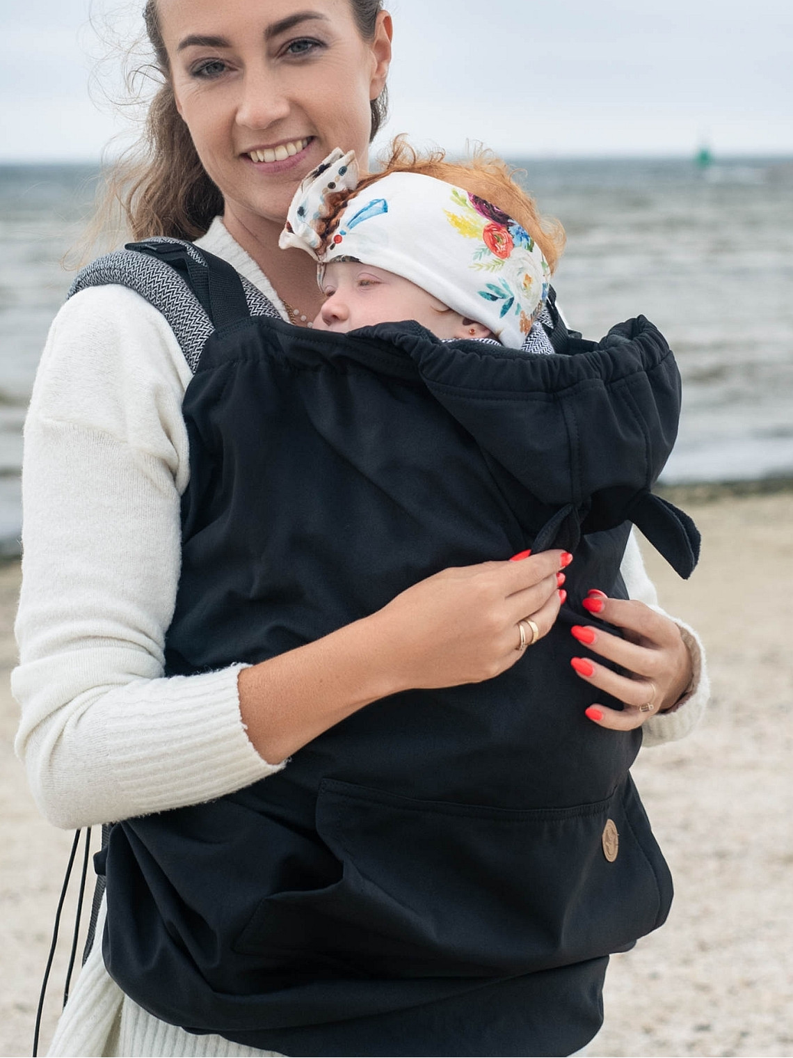 Cover for baby carrier/wrap Softshell, Black